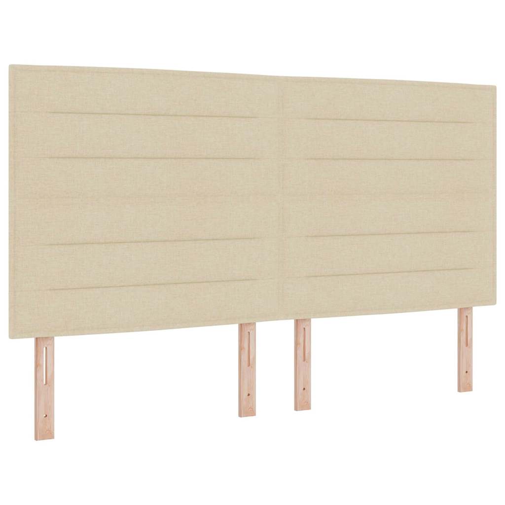 vidaXL Łóżko sprężynowe z materacem z LED Kremowy 180 x 200 cm tkanina