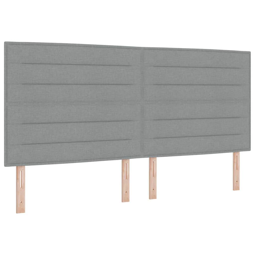 vidaXL Łóżko sprężynowe z materacem Jasnoszary 200 x 200 cm tkanina