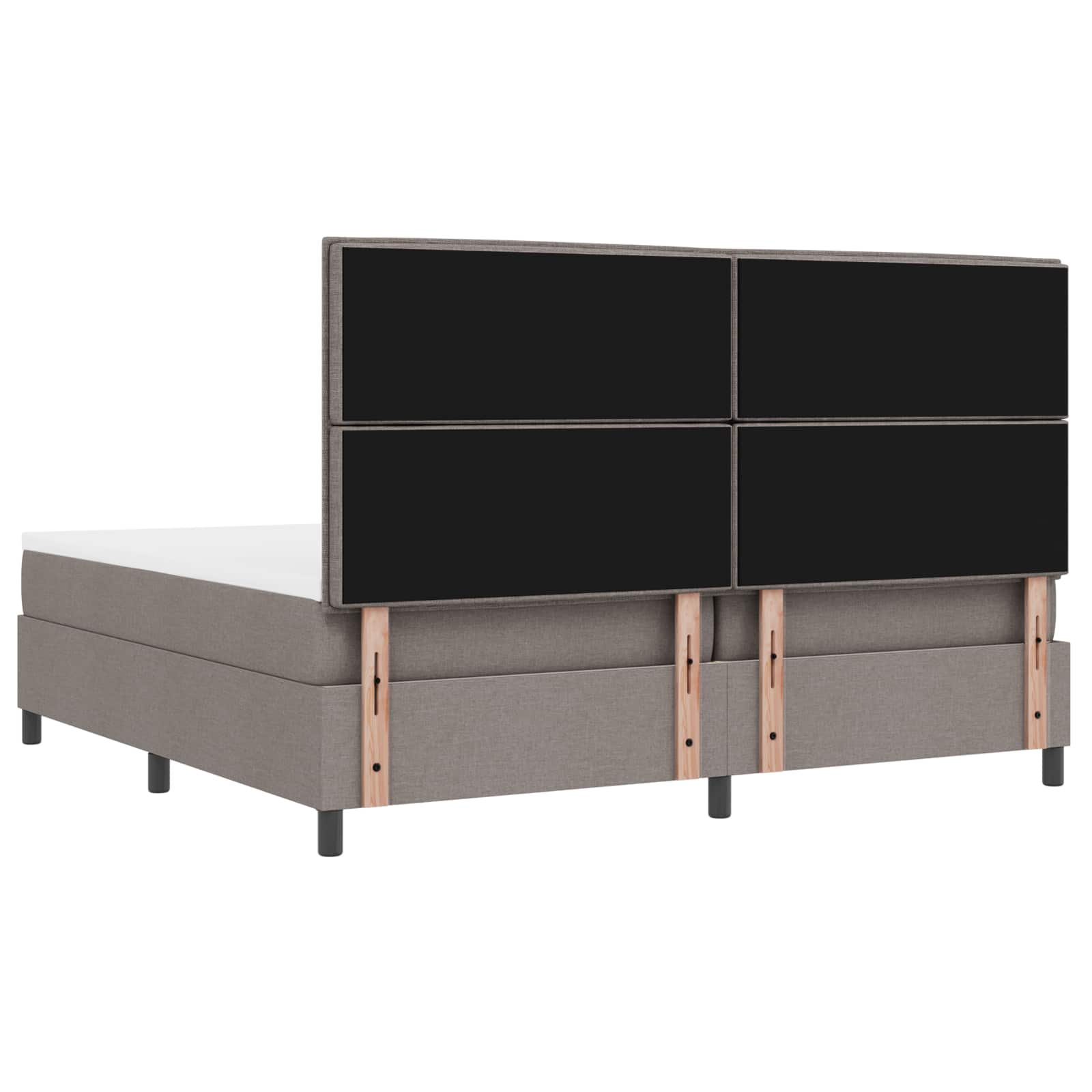 vidaXL Łóżko sprężynowe z materacem Ciemnoszary 200 x 200 cm tkanina