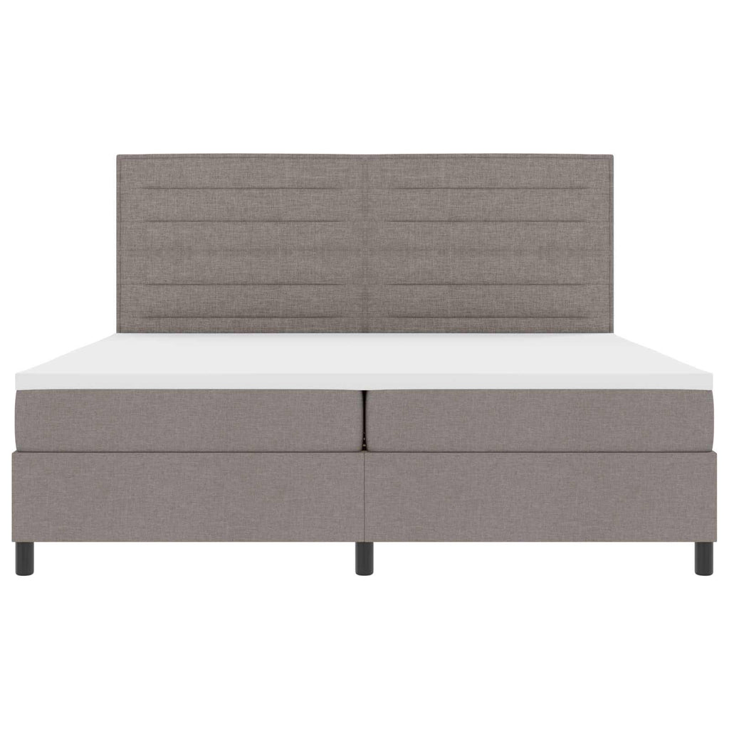 vidaXL Łóżko sprężynowe z materacem Ciemnoszary 200 x 200 cm tkanina