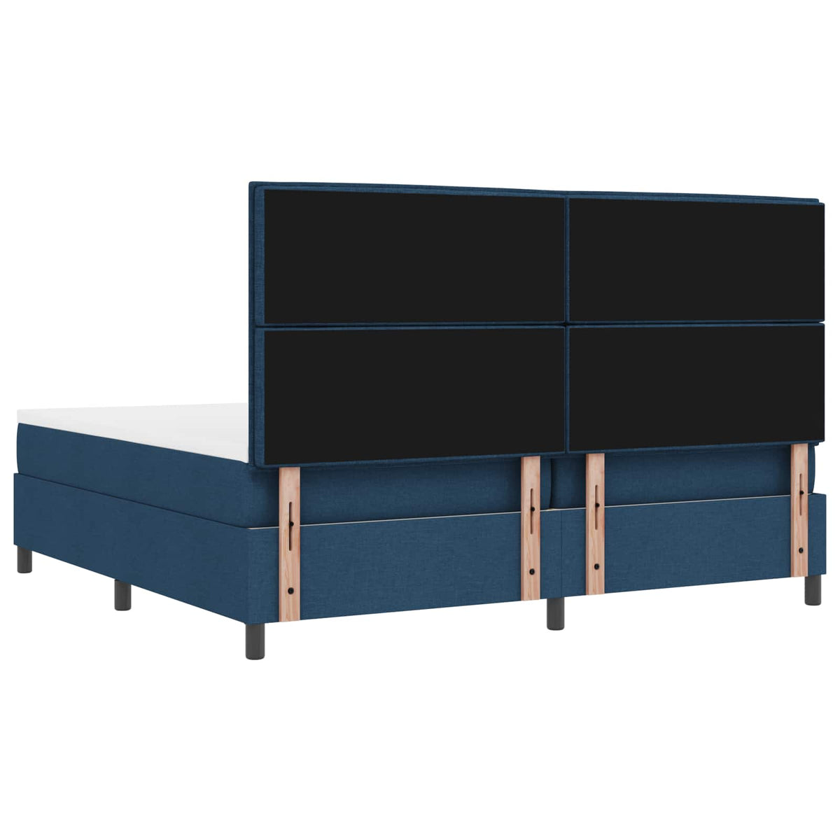 vidaXL Łóżko sprężynowe z materacem Niebieski 200 x 200 cm tkanina