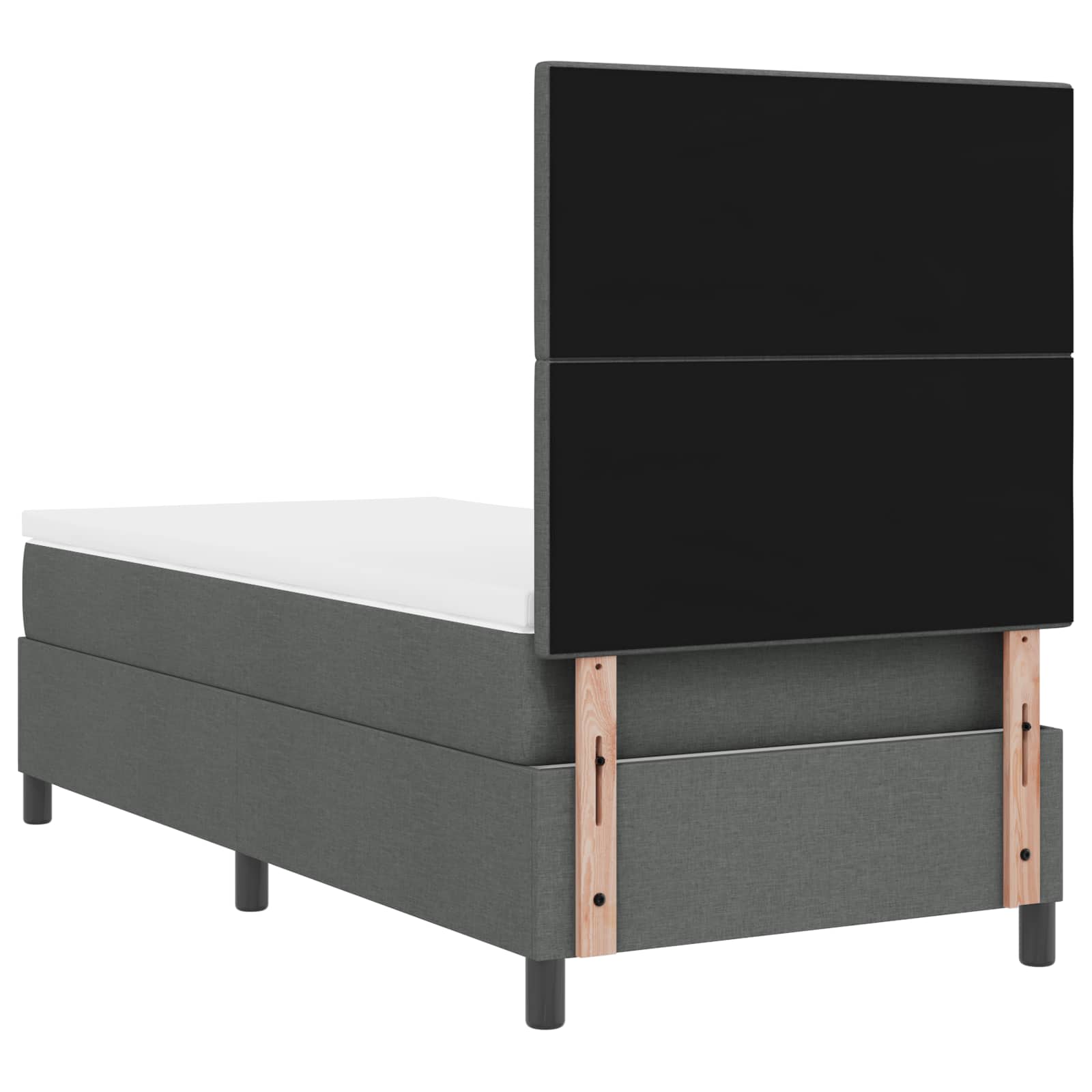 vidaXL Łóżko sprężynowe z materacem ciemno szary 80 x 200 cm tkanina