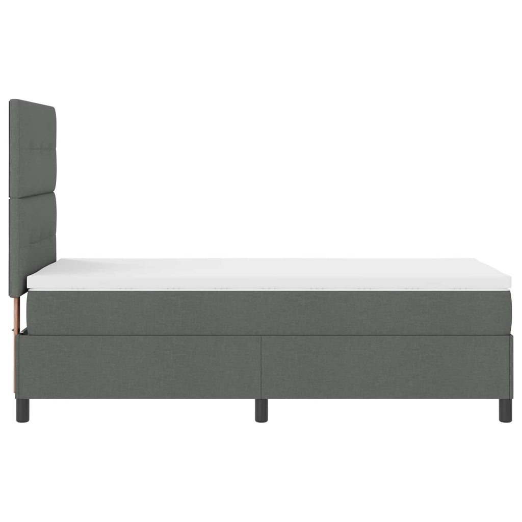 vidaXL Łóżko sprężynowe z materacem ciemno szary 80 x 200 cm tkanina