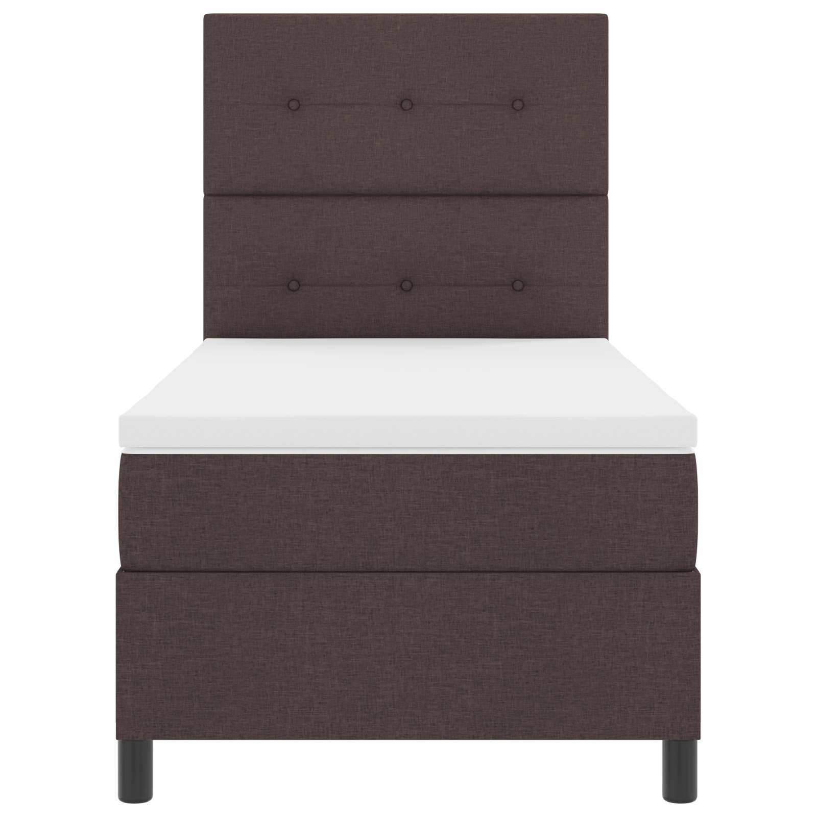 vidaXL Łóżko sprężynowe z materacem ciemnobrązowy 80 x 200 cm tkanina