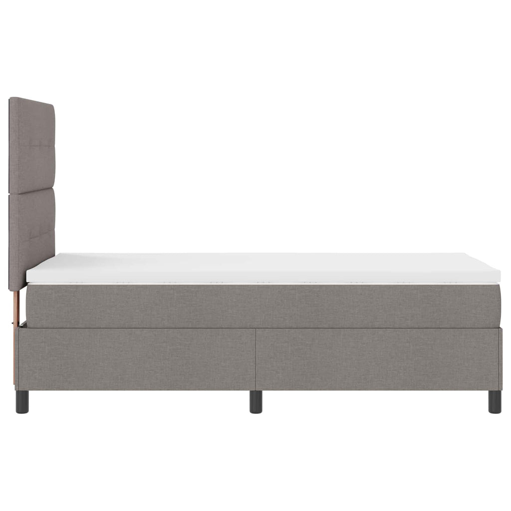 vidaXL Łóżko sprężynowe z materacem Ciemnoszary 90 x 190 cm tkanina