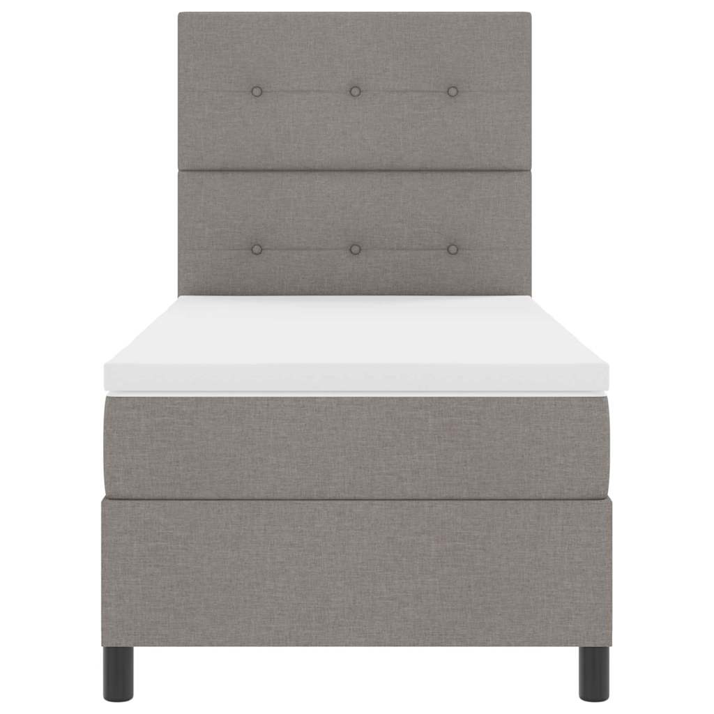 vidaXL Łóżko sprężynowe z materacem Ciemnoszary 100 x 200 cm tkanina