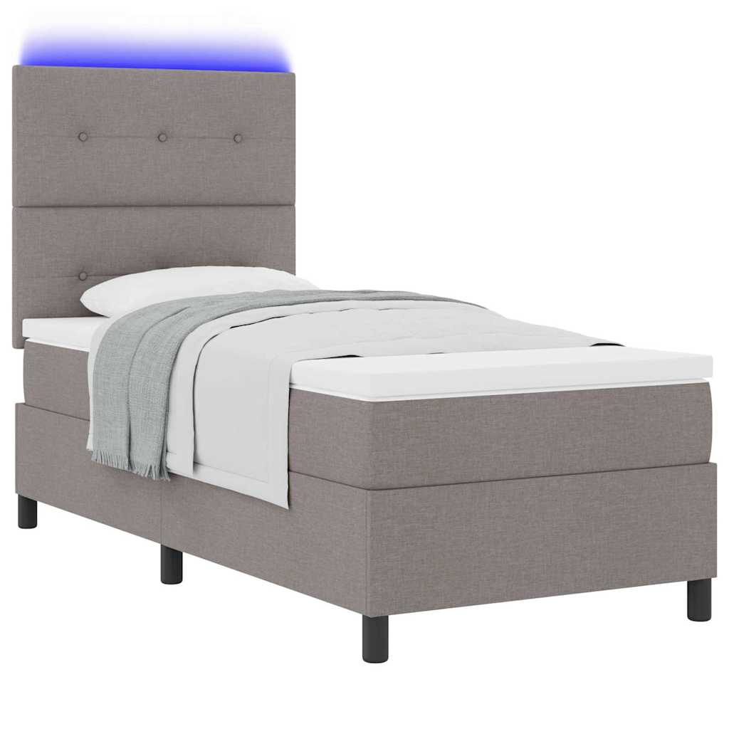 vidaXL Łóżko sprężynowe z materacem Ciemnoszary 100 x 200 cm tkanina