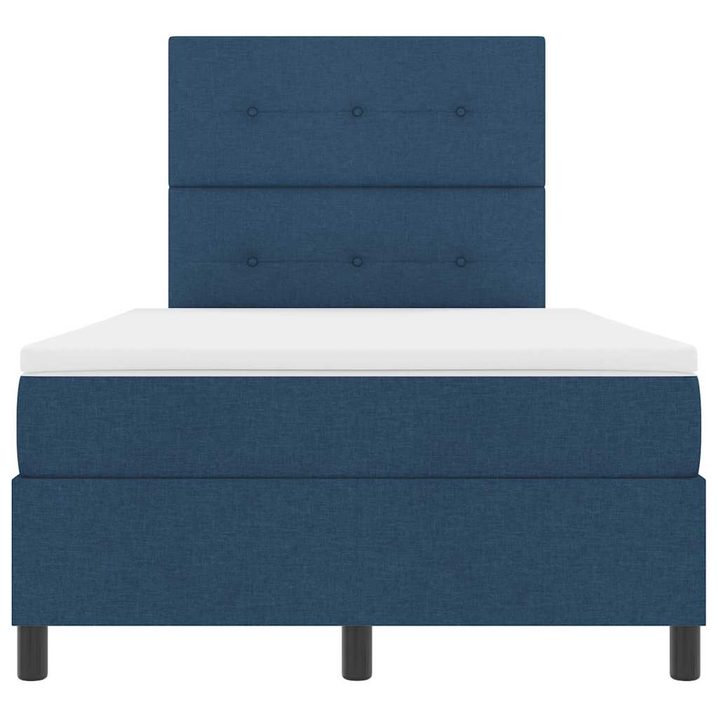 vidaXL Łóżko sprężynowe z materacem Niebieski 120 x 190 cm tkanina