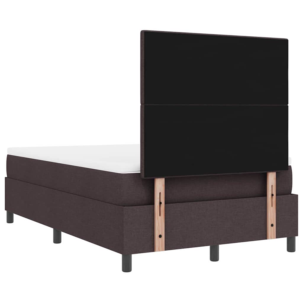 vidaXL Łóżko sprężynowe ciemnobrązowy 120 x 200 cm tkanina