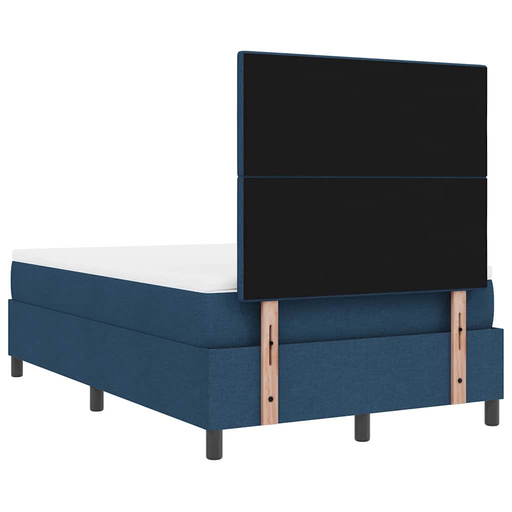 vidaXL Łóżko sprężynowe z materacem Niebieski 120 x 200 cm tkanina