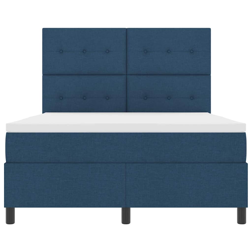 vidaXL Łóżko sprężynowe z materacem Niebieski 140 x 190 cm tkanina