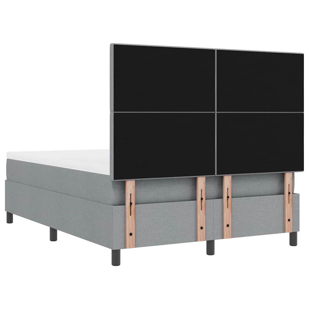 vidaXL Łóżko sprężynowe z materacem Jasnoszary 140 x 200 cm tkanina