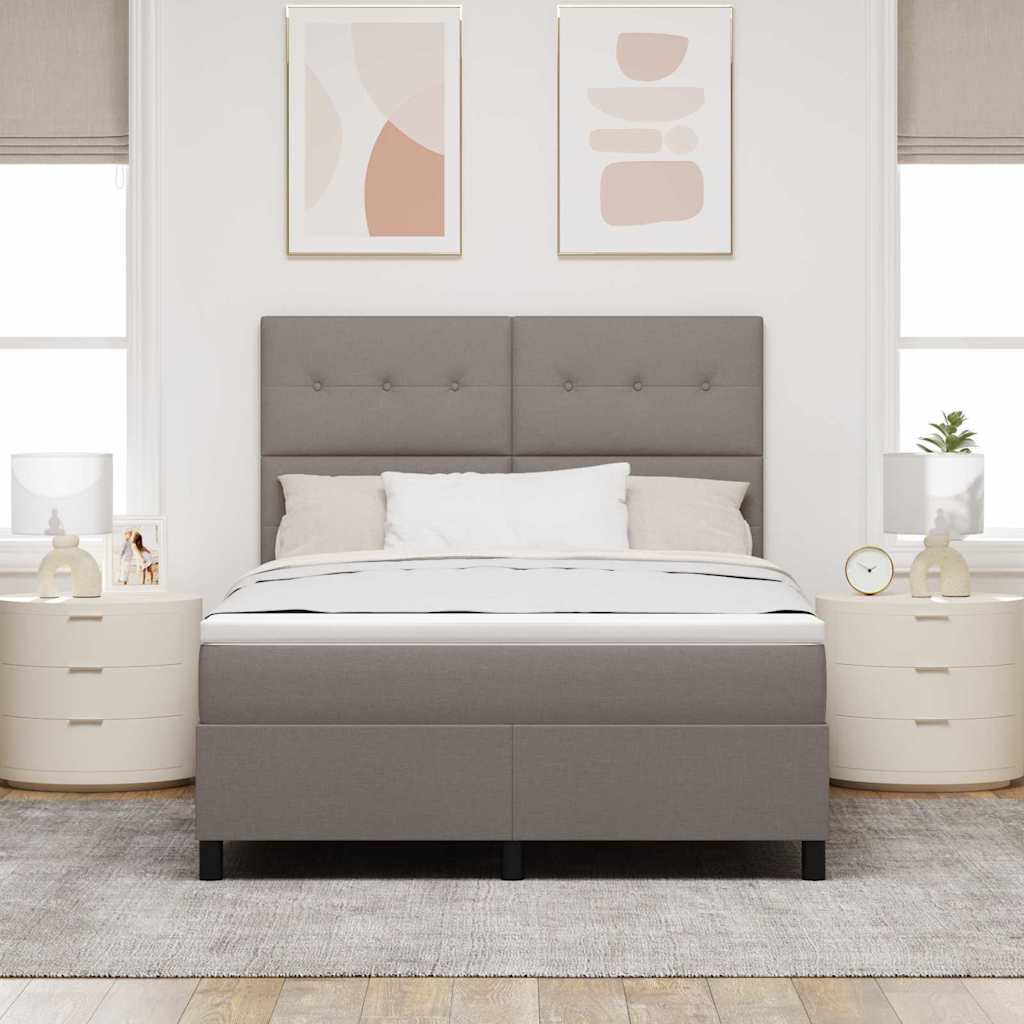 vidaXL Łóżko sprężynowe z paskami LED Ciemnoszary 160 x 200 cm tkanina