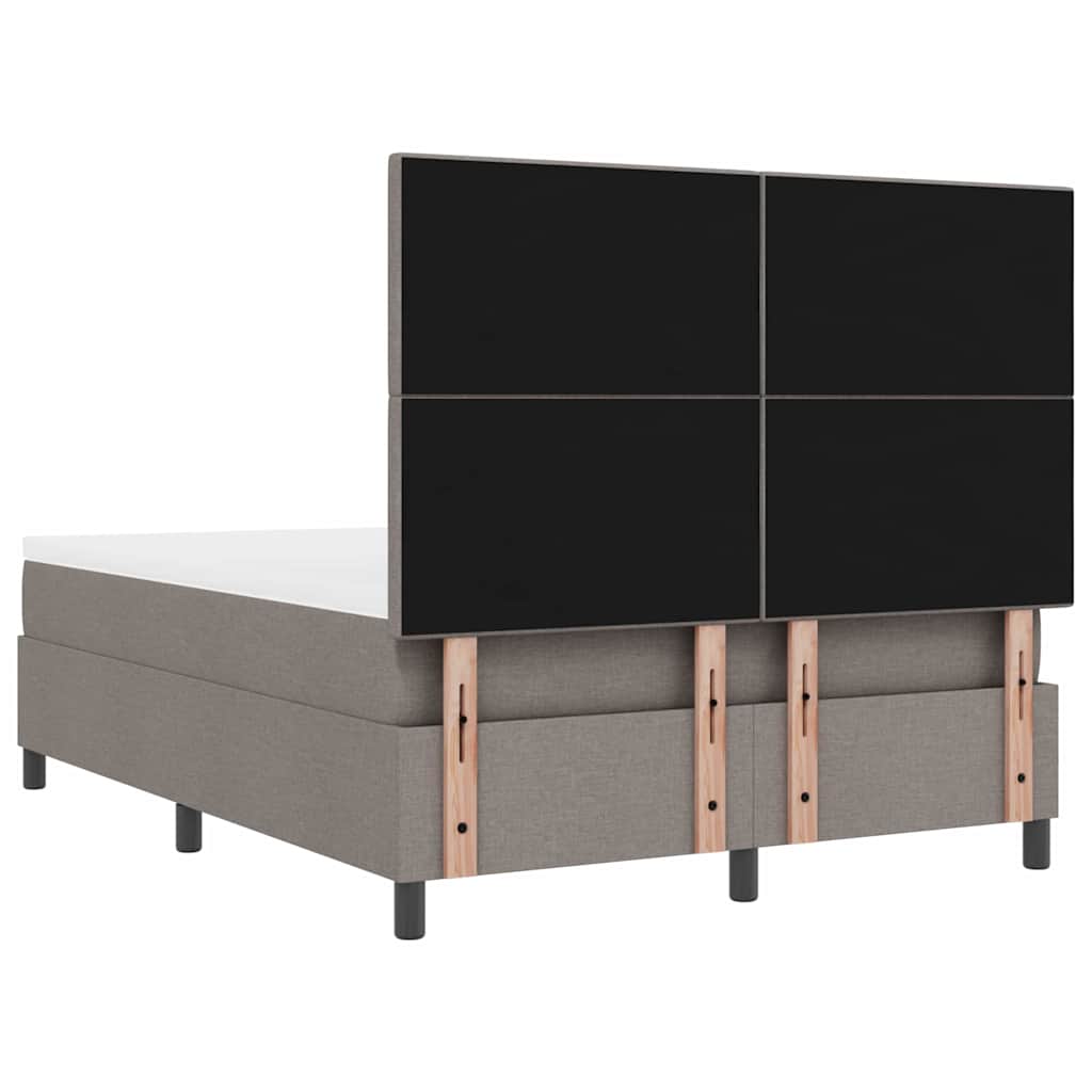 vidaXL Łóżko sprężynowe z paskami LED Ciemnoszary 160 x 200 cm tkanina