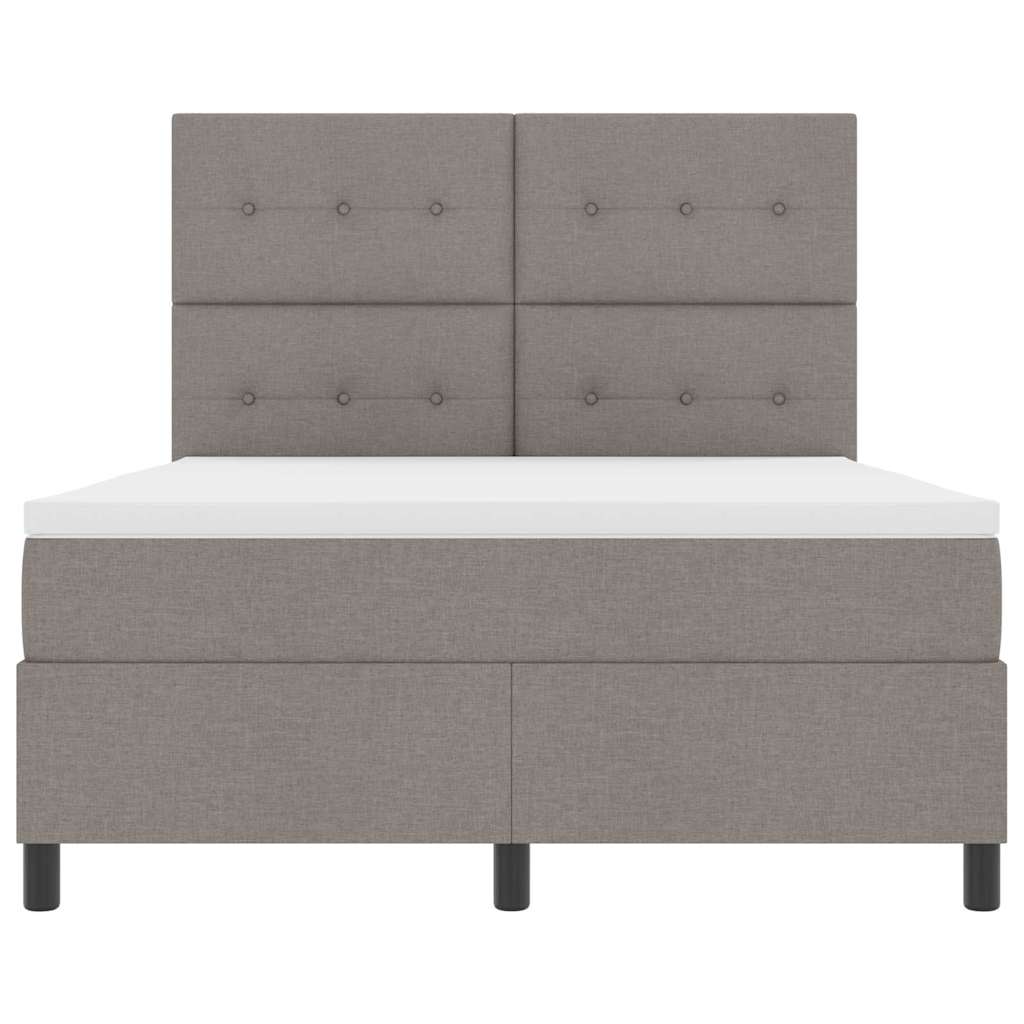 vidaXL Łóżko sprężynowe z paskami LED Ciemnoszary 160 x 200 cm tkanina