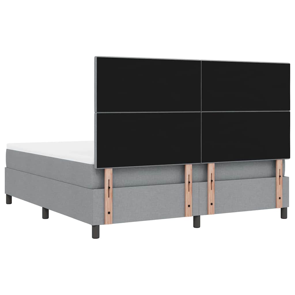 vidaXL Łóżko sprężynowe z materacem Jasnoszary 180 x 200 cm tkanina