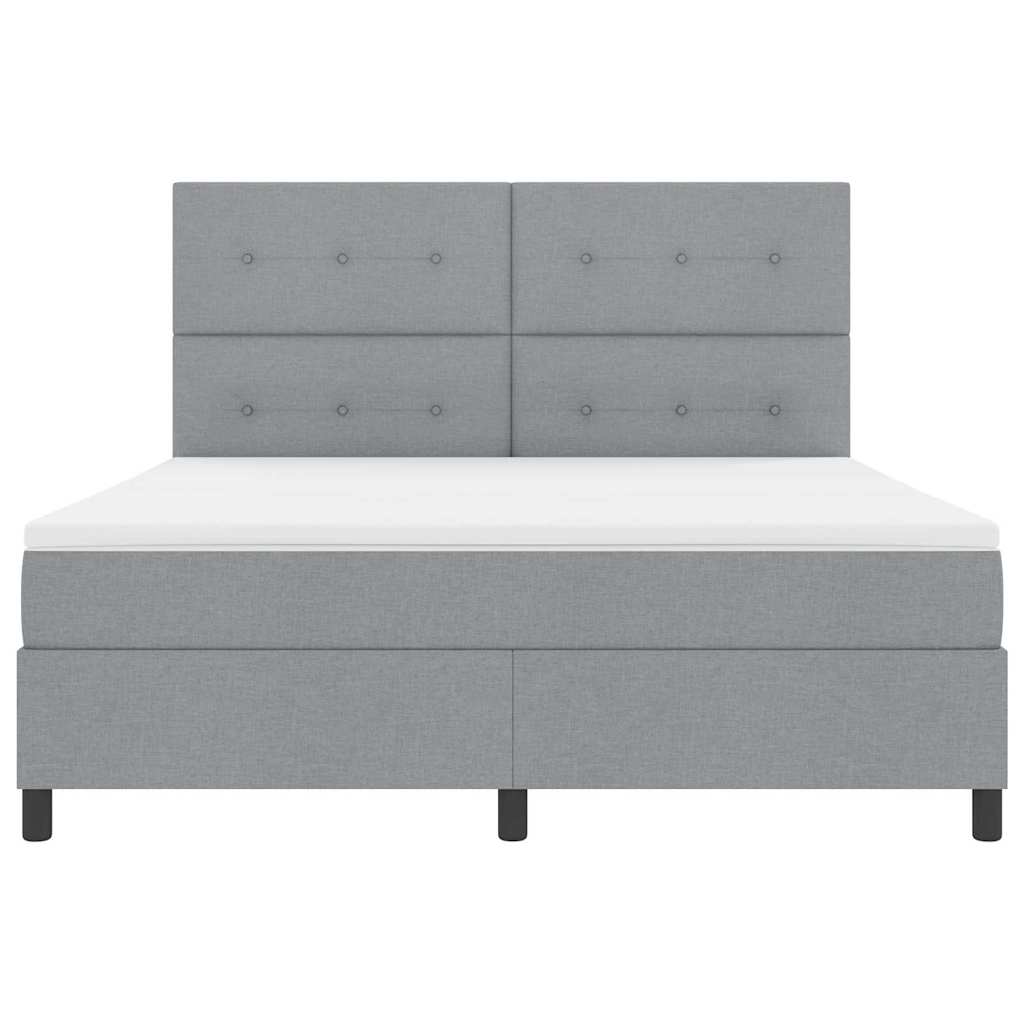 vidaXL Łóżko sprężynowe z materacem Jasnoszary 180 x 200 cm tkanina