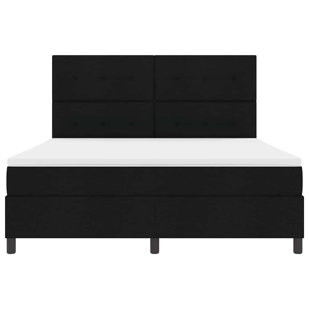 vidaXL Łóżko sprężynowe z materacem z LED Czarny 180 x 200 cm tkanina