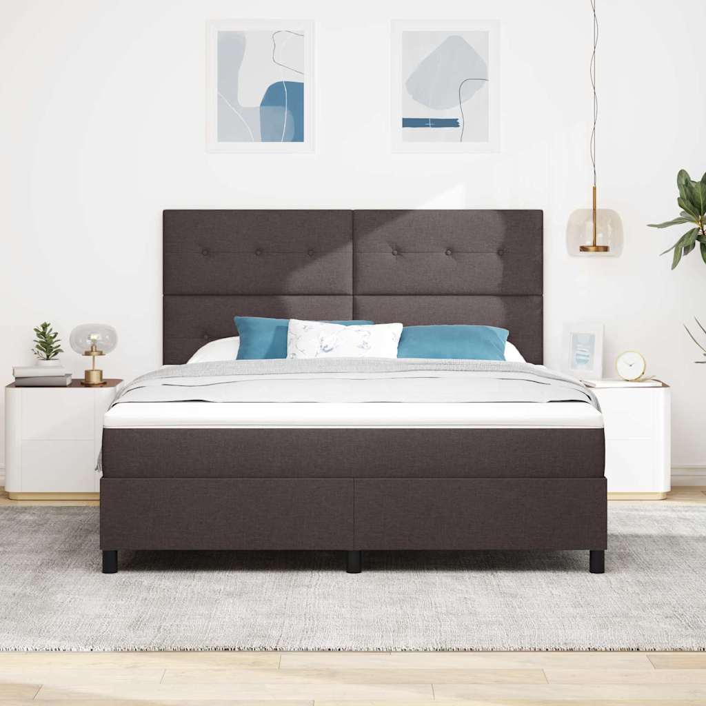 vidaXL Łóżko sprężynowe ciemnobrązowy 180 x 200 cm tkanina