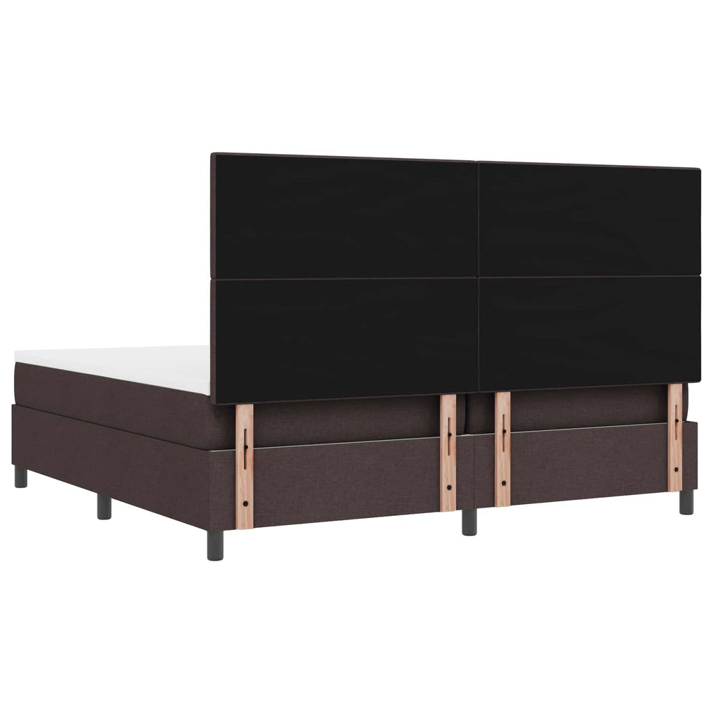 vidaXL Łóżko sprężynowe ciemnobrązowy 200 x 200 cm tkanina