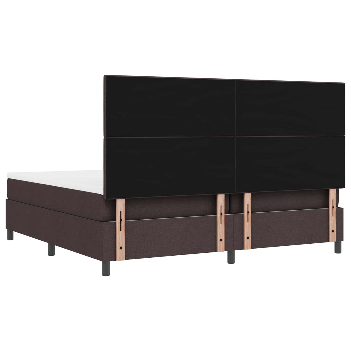vidaXL Łóżko sprężynowe ciemnobrązowy 200 x 200 cm tkanina