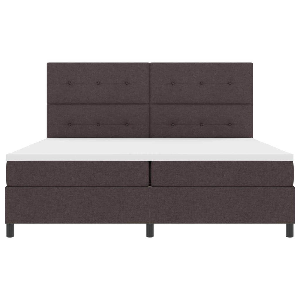 vidaXL Łóżko sprężynowe ciemnobrązowy 200 x 200 cm tkanina