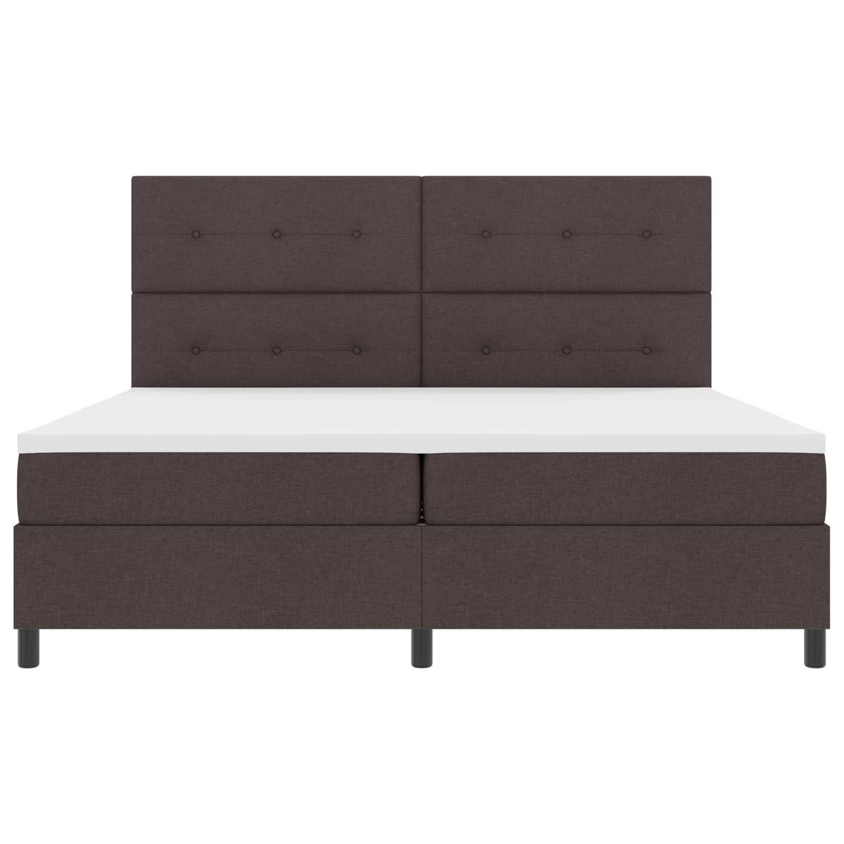 vidaXL Łóżko sprężynowe ciemnobrązowy 200 x 200 cm tkanina