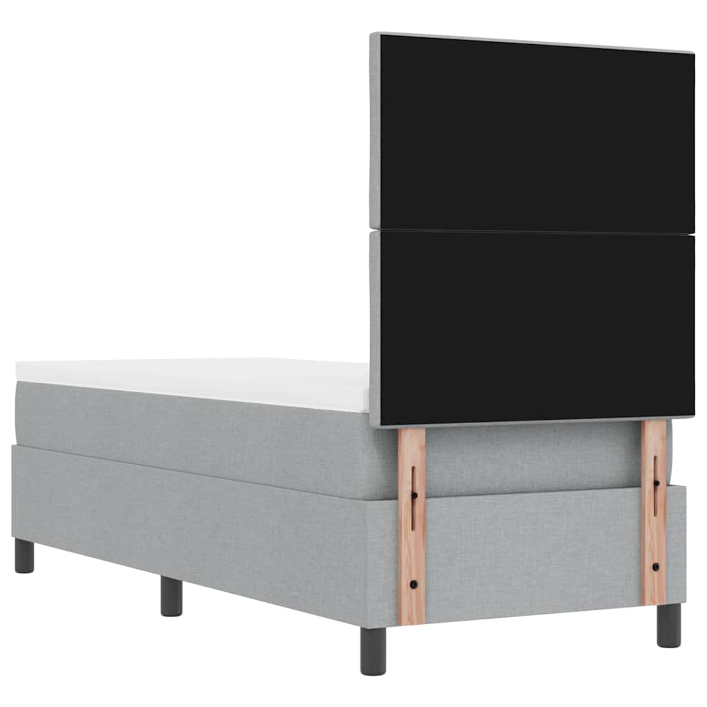 vidaXL Łóżko sprężynowe z materacem Jasnoszary 80 x 200 cm tkanina