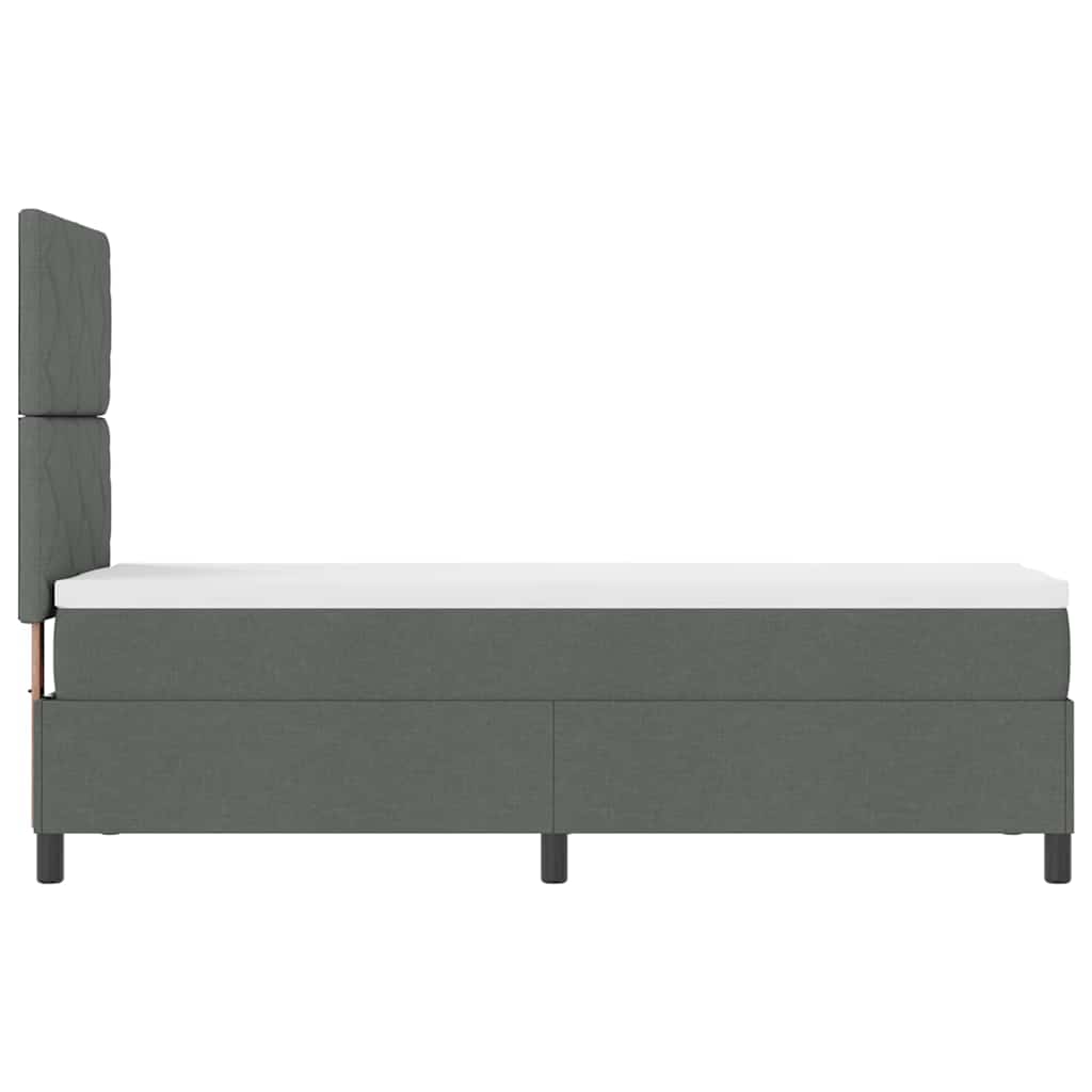 vidaXL Łóżko sprężynowe z paskami LED ciemno szary 80 x 200 cm tkanina