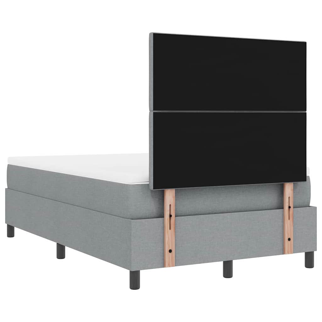 vidaXL Łóżko sprężynowe z materacem Jasnoszary 120 x 190 cm tkanina