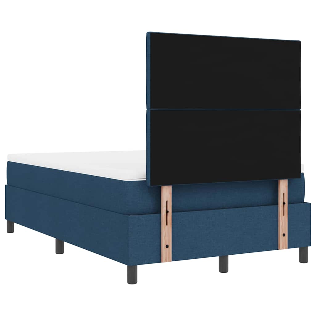 vidaXL Łóżko sprężynowe z materacem Niebieski 120 x 200 cm tkanina