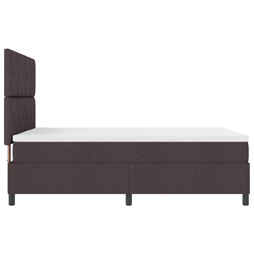 vidaXL Łóżko sprężynowe ciemnobrązowy 140 x 190 cm tkanina