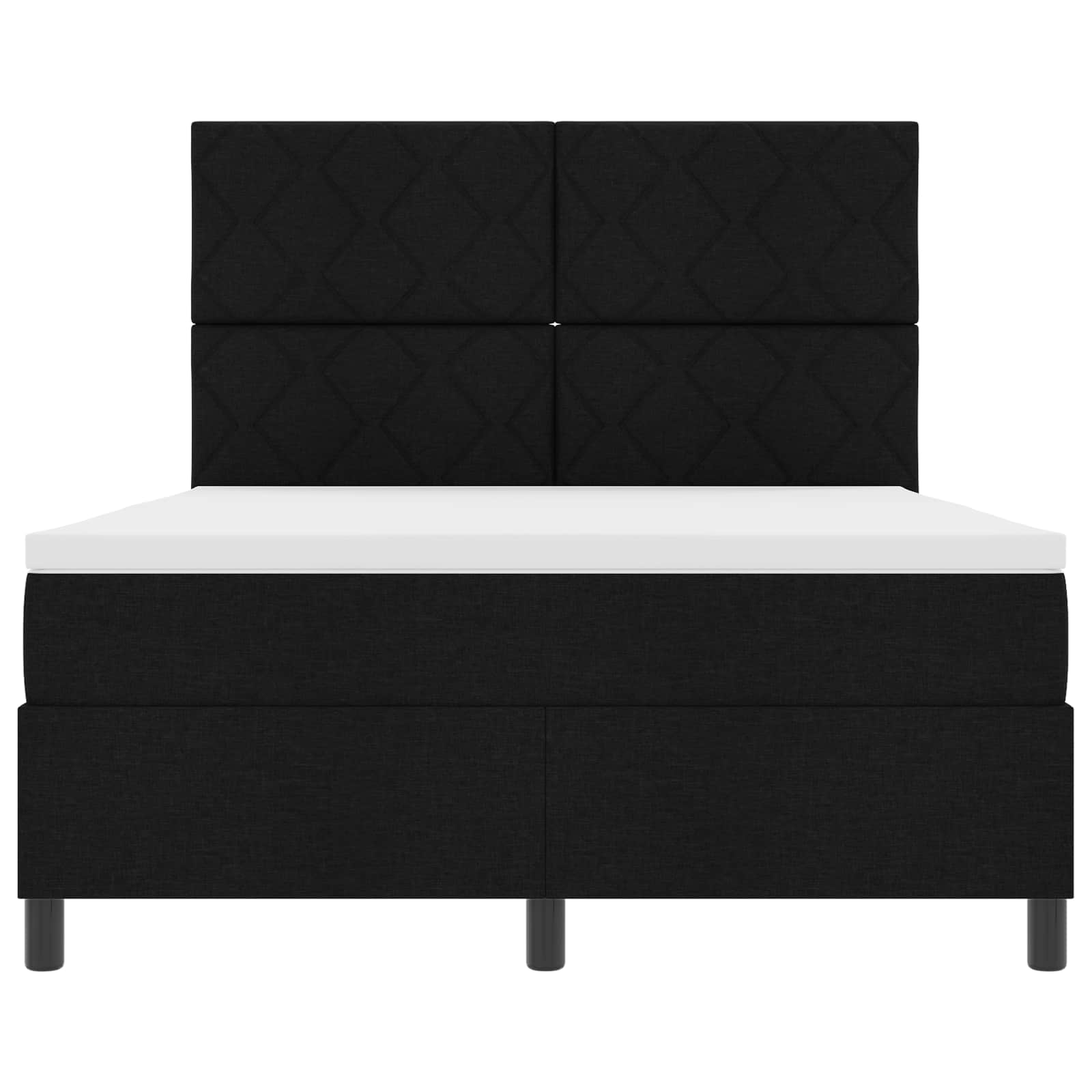 vidaXL Łóżko sprężynowe z paskami LED Czarny 160 x 200 cm tkanina