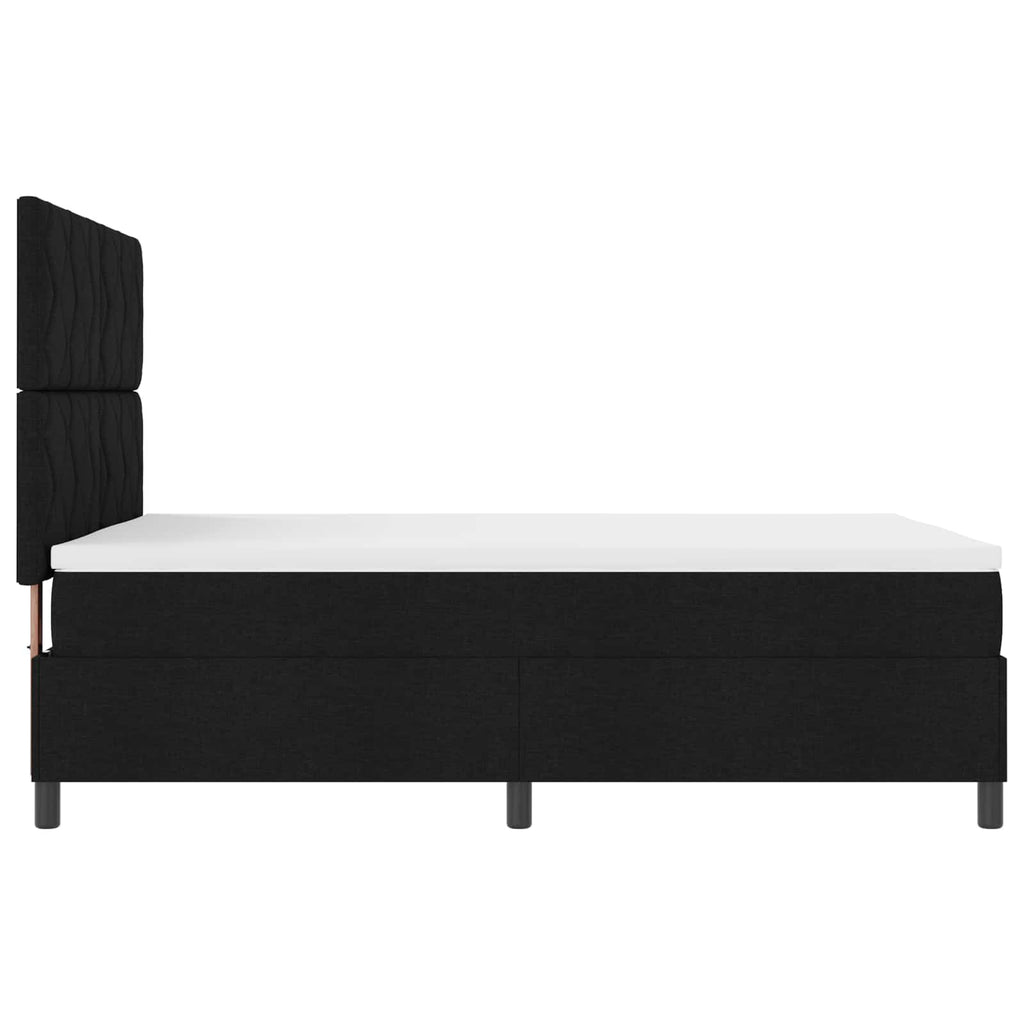 vidaXL Łóżko sprężynowe z paskami LED Czarny 160 x 200 cm tkanina