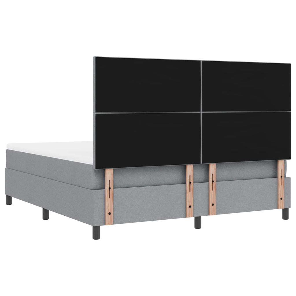 vidaXL Łóżko sprężynowe z paskami LED Jasnoszary 180 x 200 cm tkanina