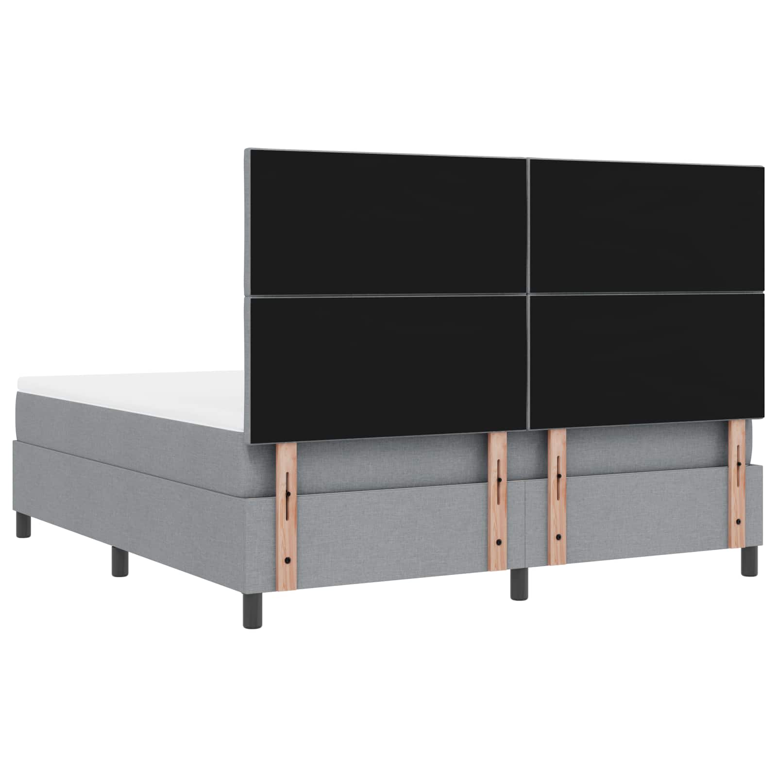 vidaXL Łóżko sprężynowe z paskami LED Jasnoszary 180 x 200 cm tkanina