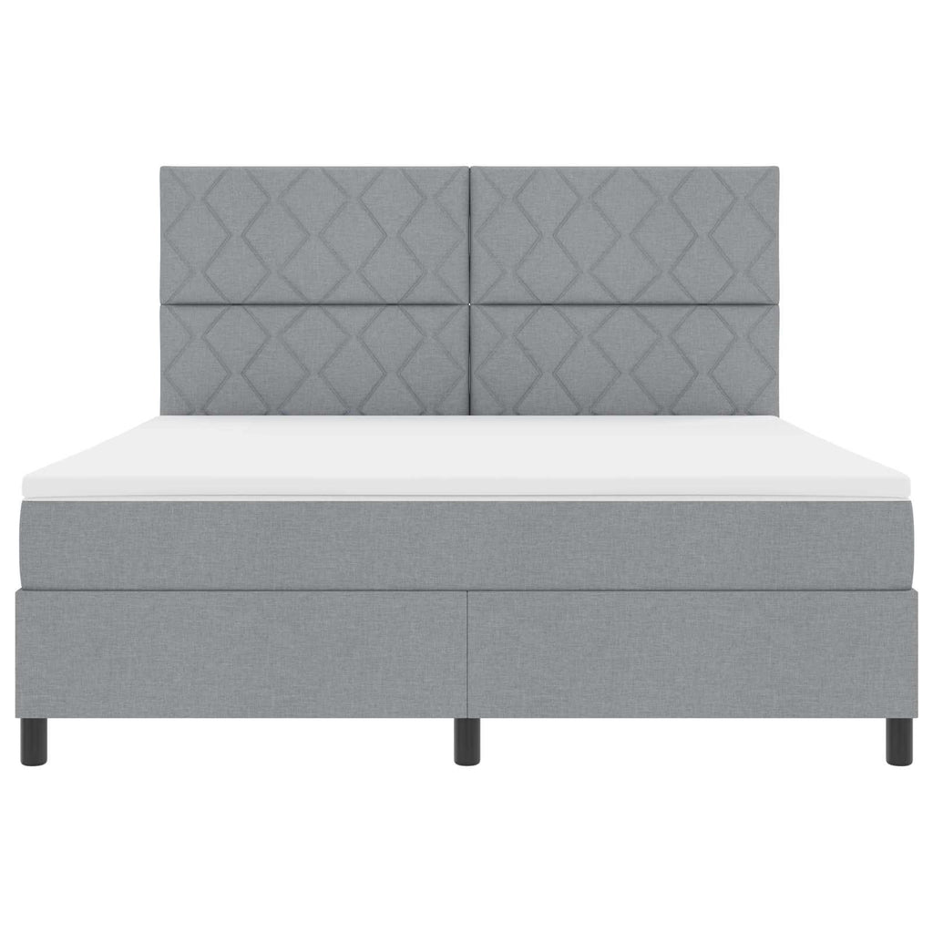 vidaXL Łóżko sprężynowe z paskami LED Jasnoszary 180 x 200 cm tkanina