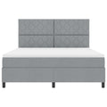 vidaXL Łóżko sprężynowe z paskami LED Jasnoszary 180 x 200 cm tkanina