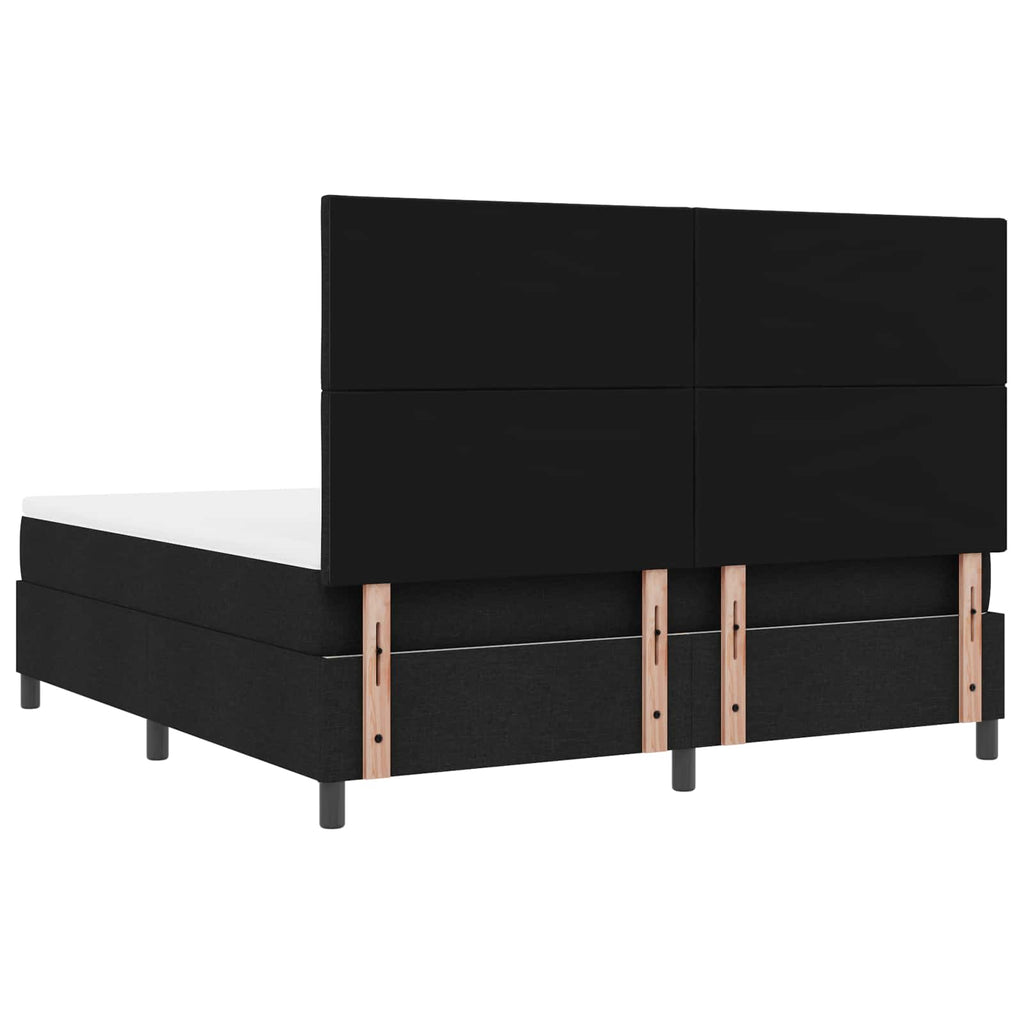 vidaXL Łóżko sprężynowe z paskami LED Czarny 180 x 200 cm tkanina