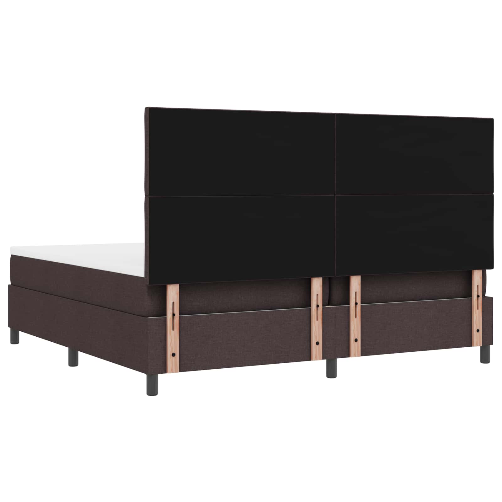 vidaXL Łóżko sprężynowe z materacem ciemnobrązowy 200 x 200 cm tkanina