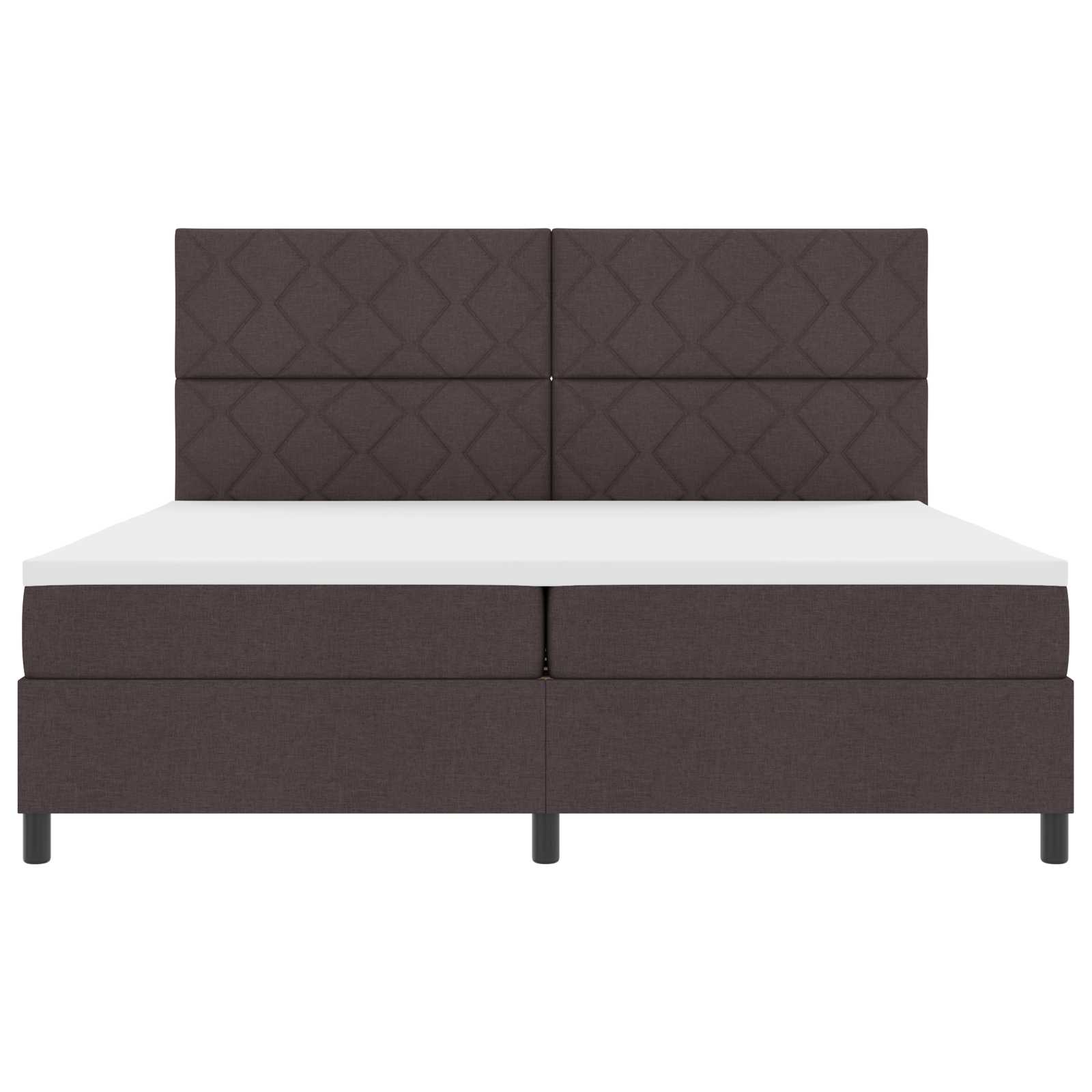 vidaXL Łóżko sprężynowe z materacem ciemnobrązowy 200 x 200 cm tkanina