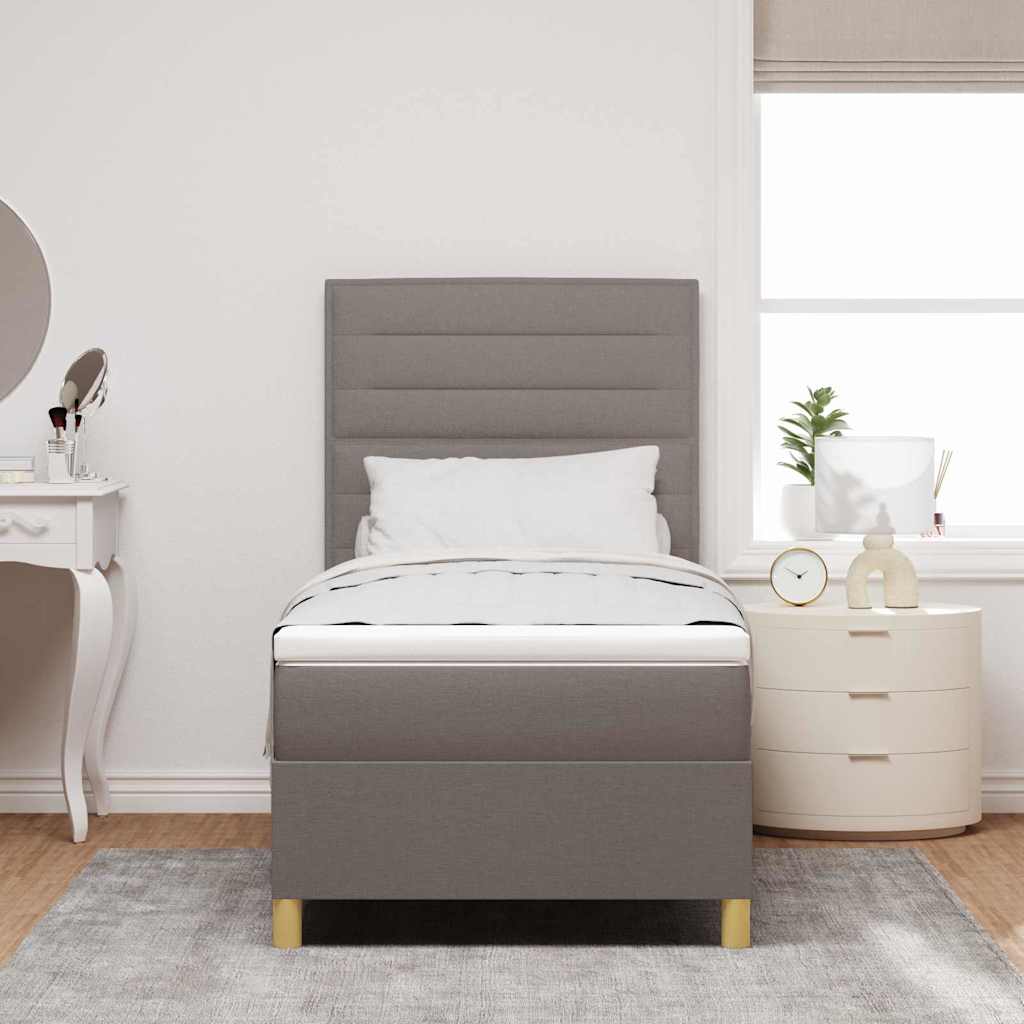 vidaXL Łóżko z sprężyną LED Ciemnoszary 80 x 200 cm tkanina