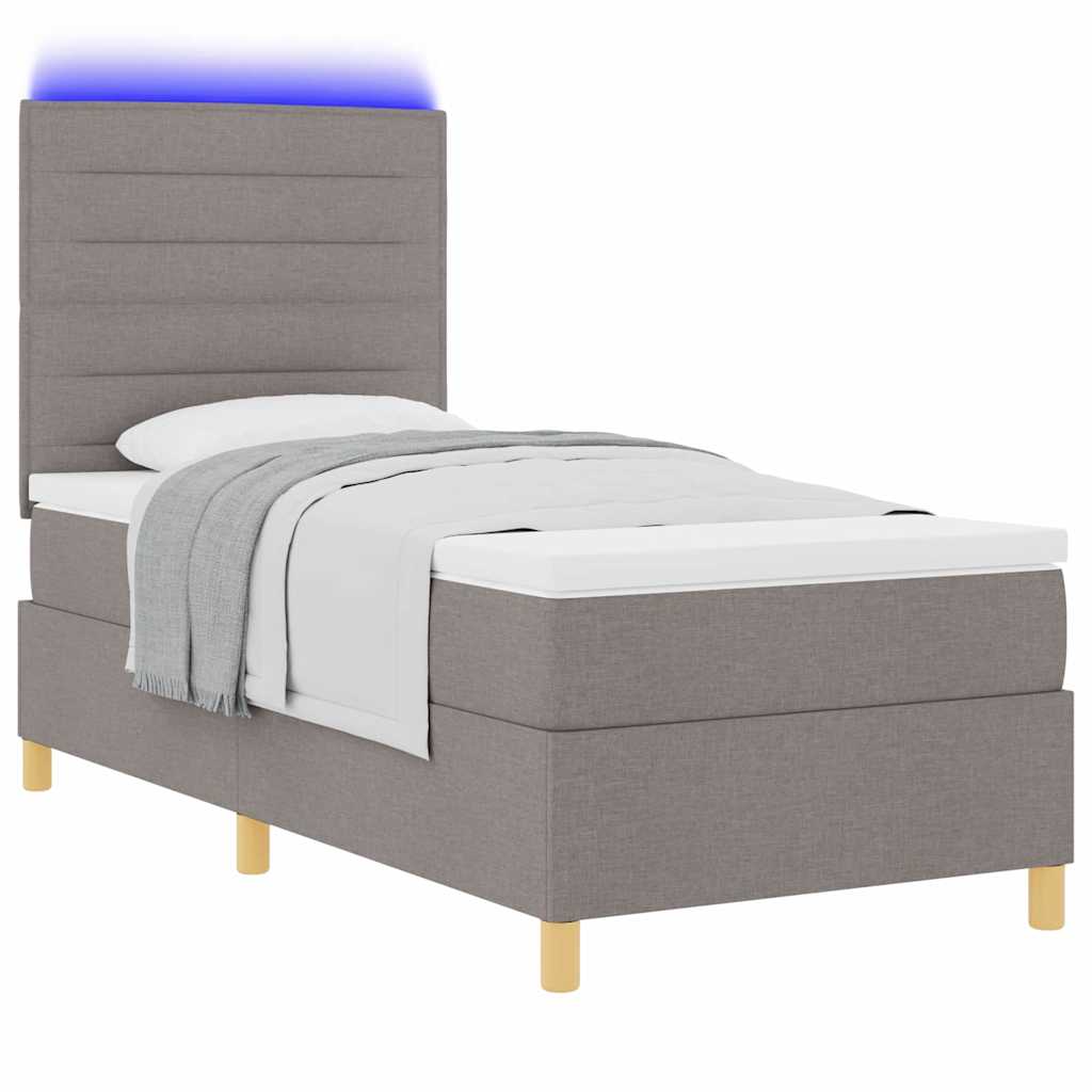 vidaXL Łóżko z sprężyną LED Ciemnoszary 80 x 200 cm tkanina