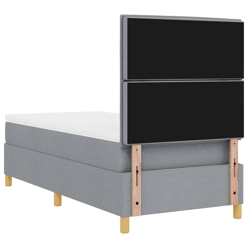 vidaXL Łóżko z sprężyną LED Jasnoszary 90 x 200 cm tkanina