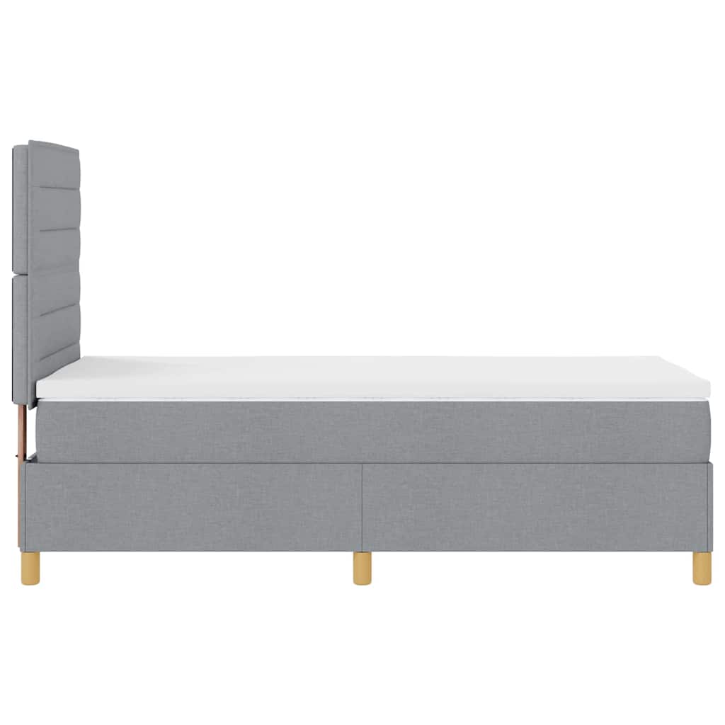 vidaXL Łóżko z sprężyną LED Jasnoszary 90 x 200 cm tkanina
