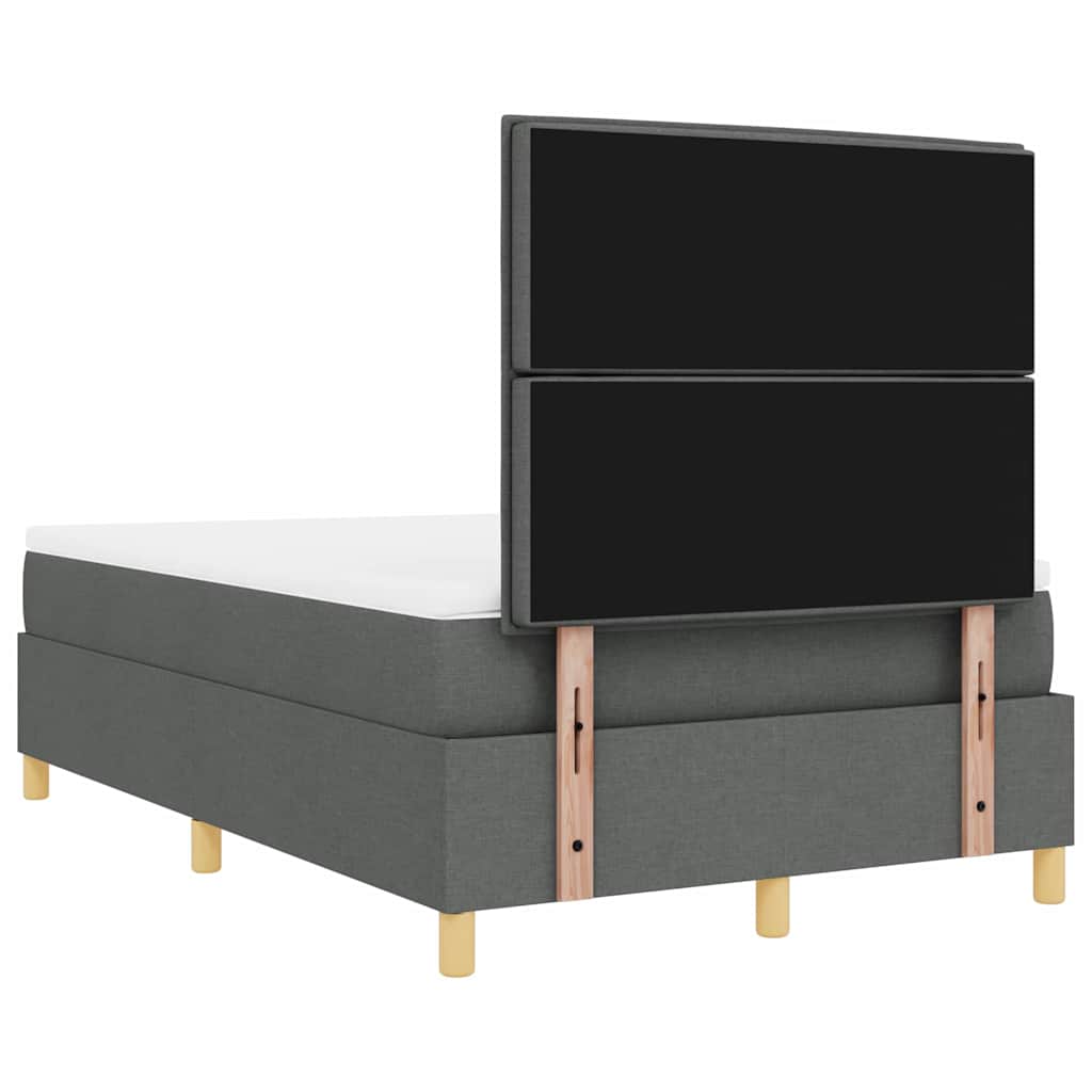 vidaXL Łóżko z sprężyną LED Ciemnoszary 120 x 190 cm tkanina