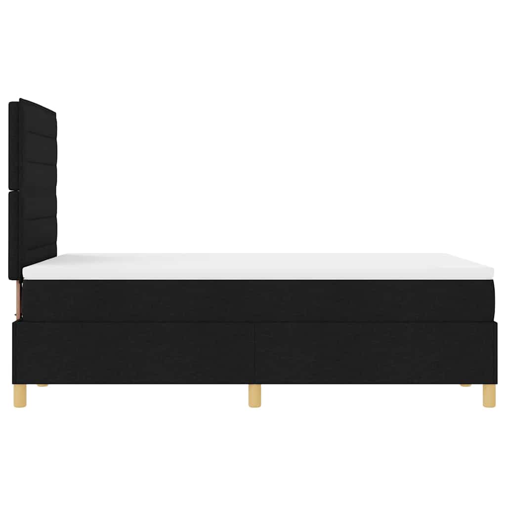 vidaXL Łóżko z sprężyną LED z materacem Czarny 120 x 190 cm tkanina