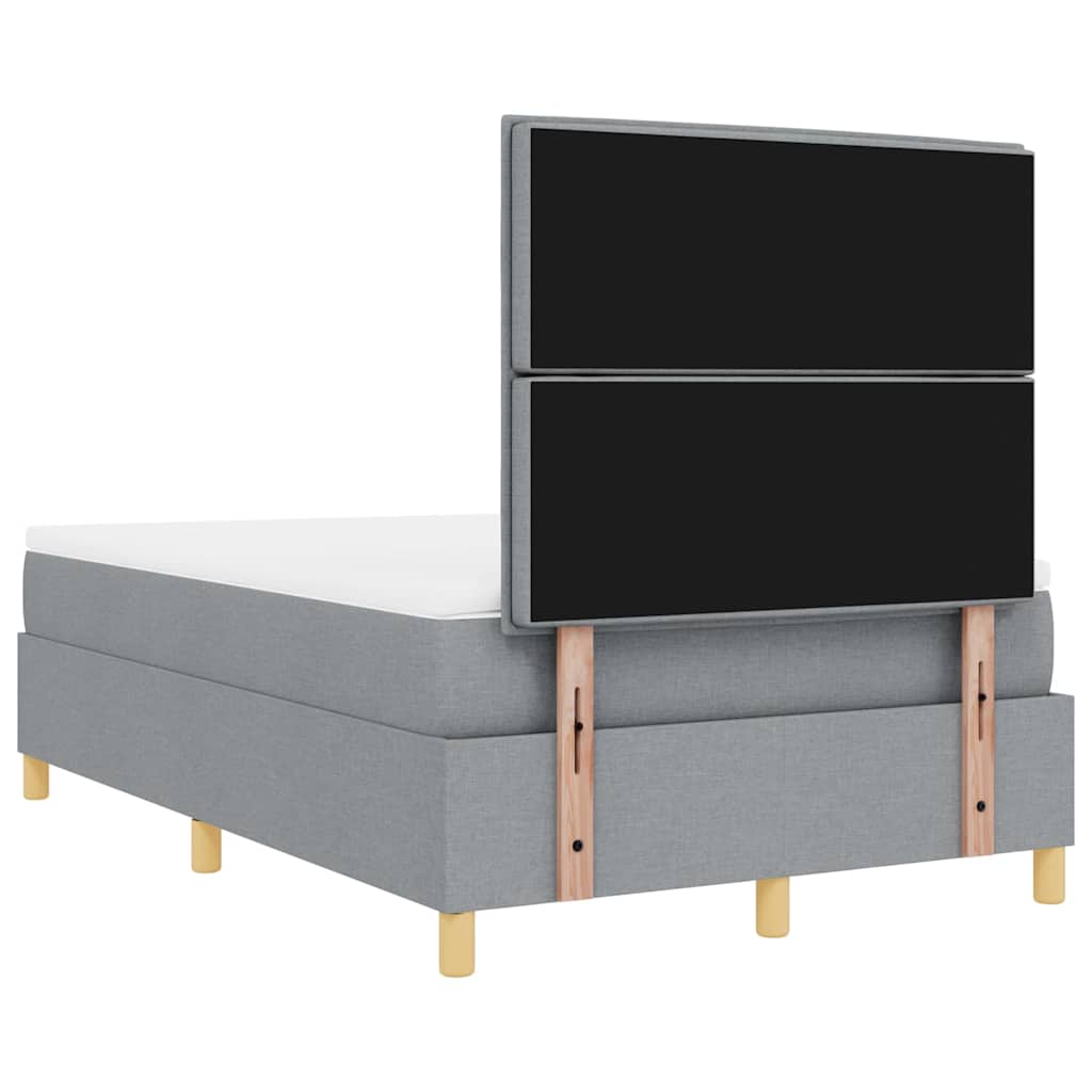 vidaXL Łóżko z sprężyną LED Jasnoszary 120 x 200 cm tkanina