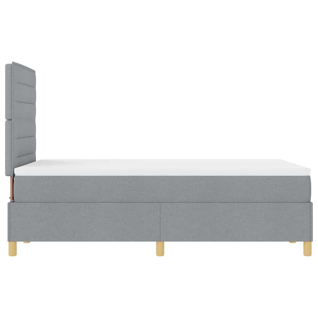 vidaXL Łóżko z sprężyną LED Jasnoszary 120 x 200 cm tkanina