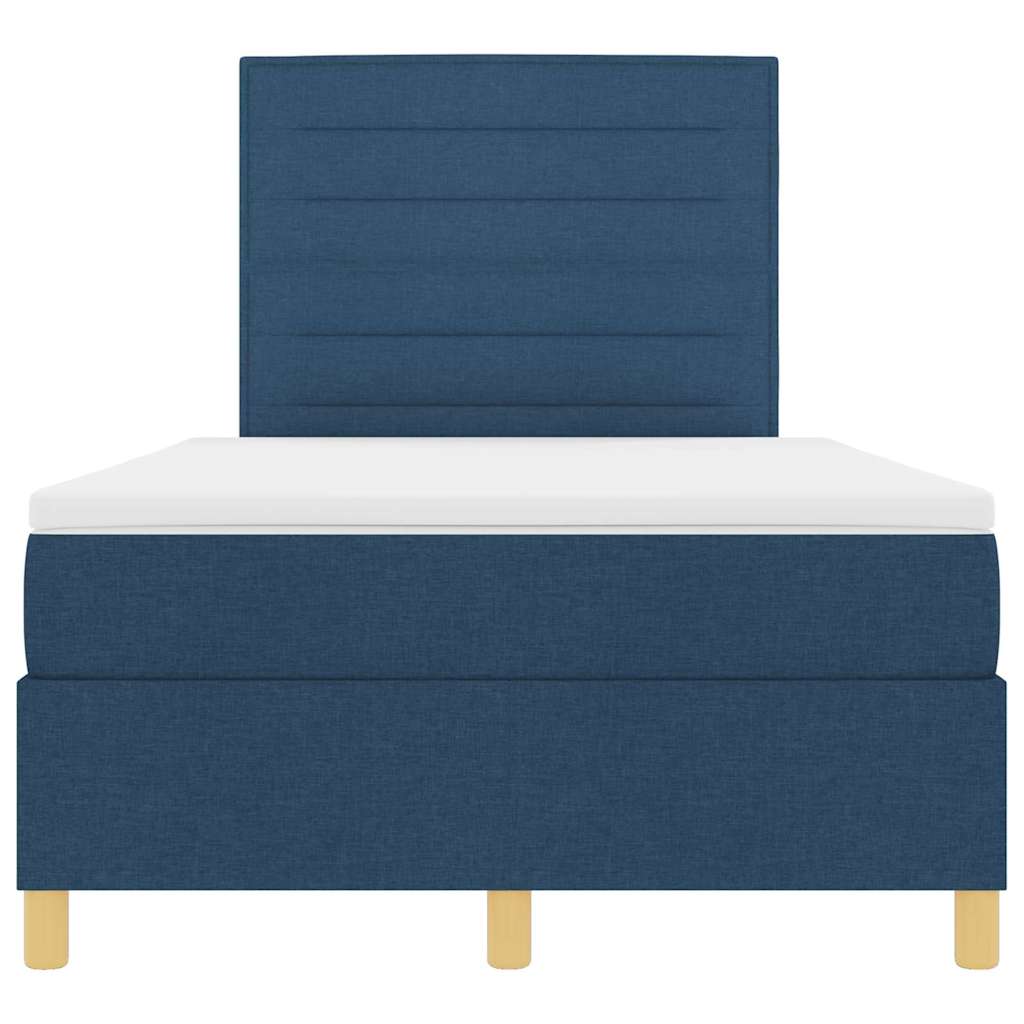 vidaXL Łóżko z sprężyną LED z materacem Niebieski 120 x 200 cm tkanina